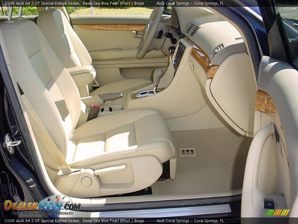 2008 Audi A4 2.0T Special Edition Sedan Deep Sea Blue Pearl Effect / Beige Photo #10