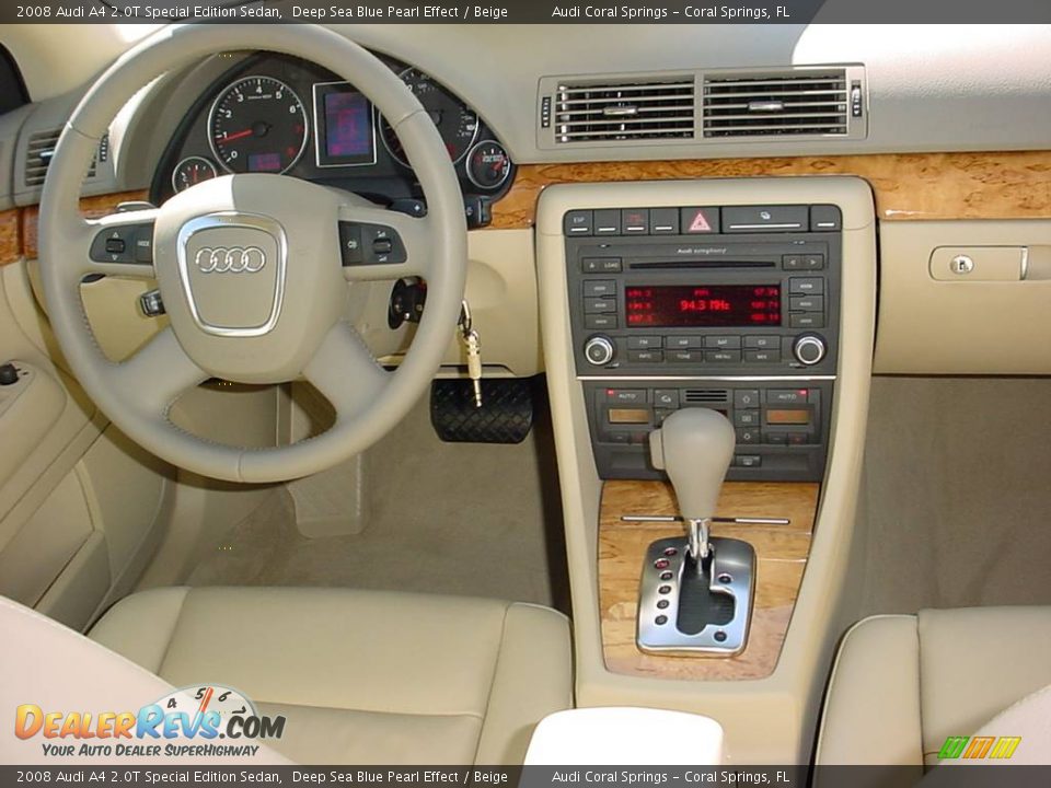2008 Audi A4 2.0T Special Edition Sedan Deep Sea Blue Pearl Effect / Beige Photo #13