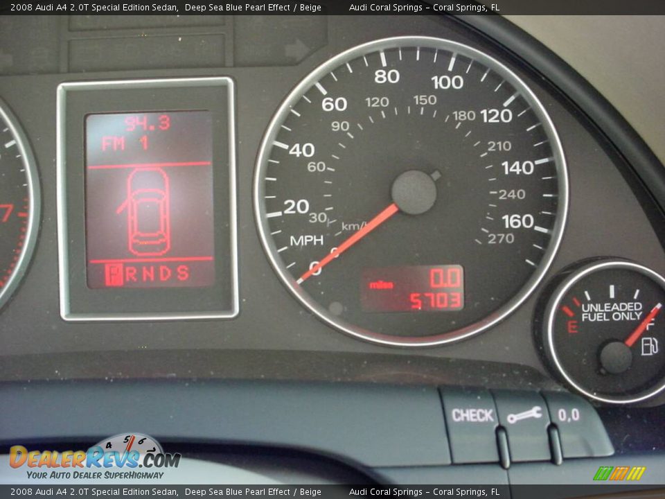 2008 Audi A4 2.0T Special Edition Sedan Deep Sea Blue Pearl Effect / Beige Photo #16