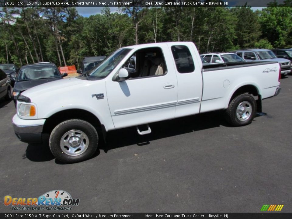 2001 Ford F150 XLT SuperCab 4x4 Oxford White / Medium Parchment Photo #12