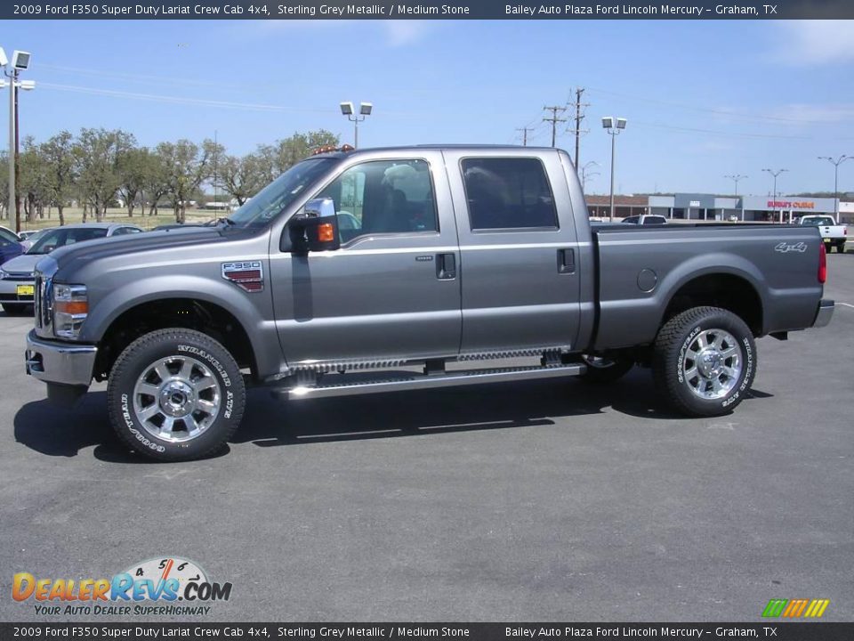 2009 Ford F350 Super Duty Lariat Crew Cab 4x4 Sterling Grey Metallic / Medium Stone Photo #3