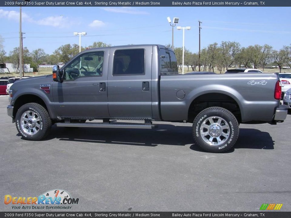 2009 Ford F350 Super Duty Lariat Crew Cab 4x4 Sterling Grey Metallic / Medium Stone Photo #4