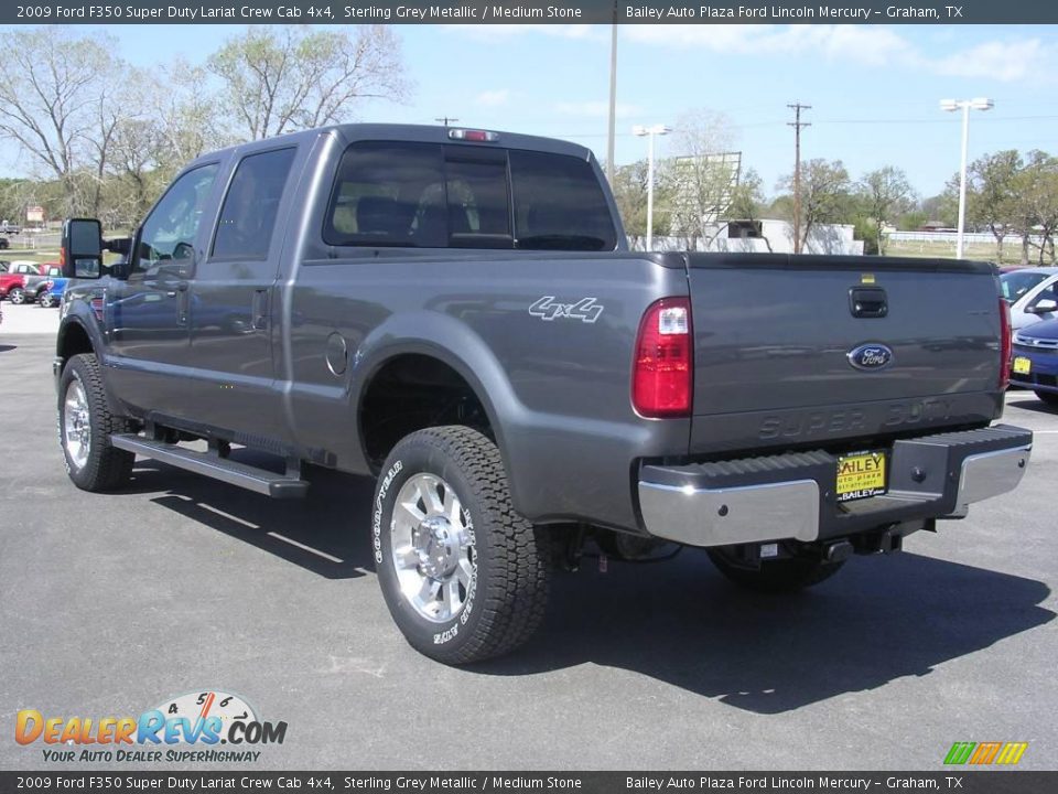 2009 Ford F350 Super Duty Lariat Crew Cab 4x4 Sterling Grey Metallic / Medium Stone Photo #5