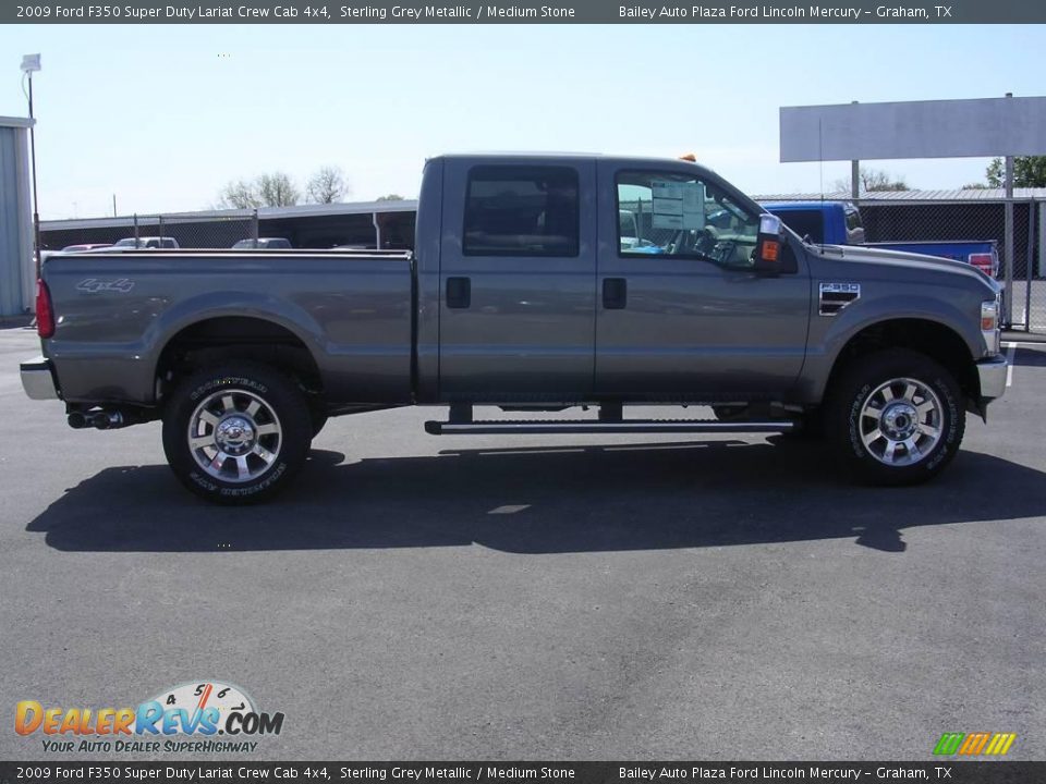 2009 Ford F350 Super Duty Lariat Crew Cab 4x4 Sterling Grey Metallic / Medium Stone Photo #7