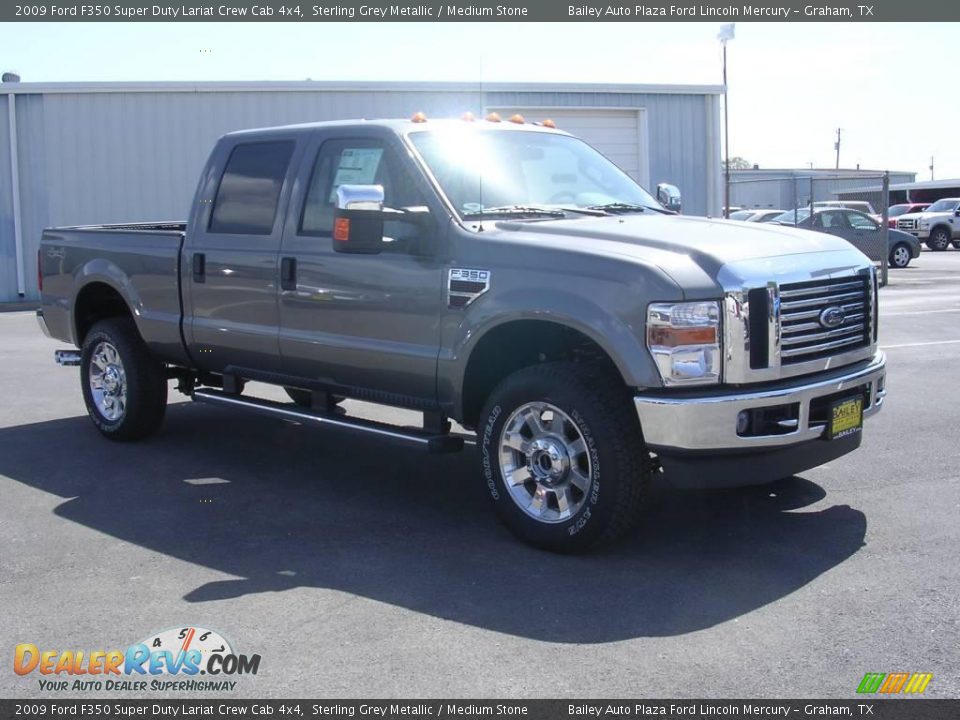 2009 Ford F350 Super Duty Lariat Crew Cab 4x4 Sterling Grey Metallic / Medium Stone Photo #8