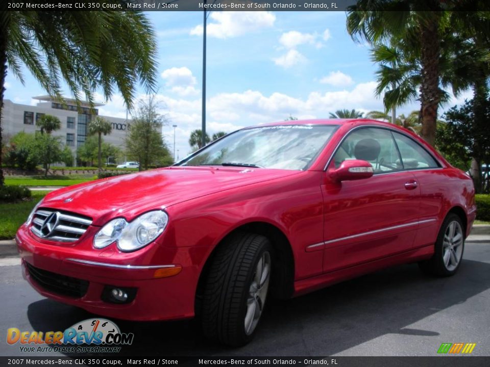 2007 Mercedes-Benz CLK 350 Coupe Mars Red / Stone Photo #2