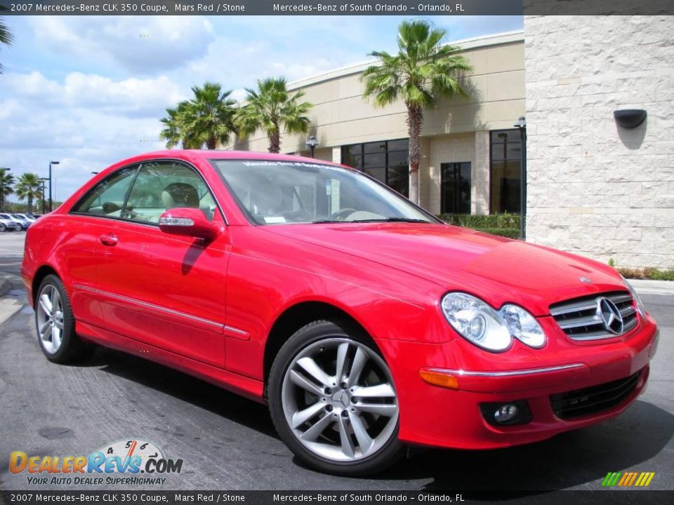 2007 Mercedes-Benz CLK 350 Coupe Mars Red / Stone Photo #4