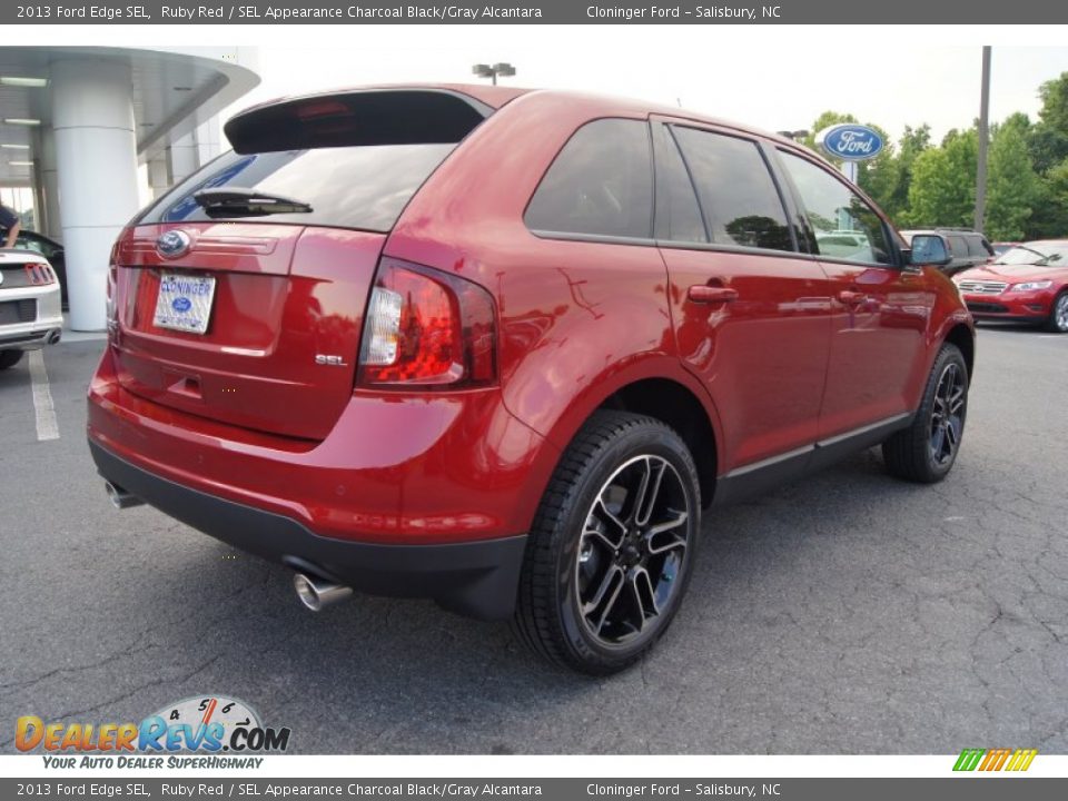 2013 Ford Edge SEL Ruby Red / SEL Appearance Charcoal Black/Gray Alcantara Photo #3