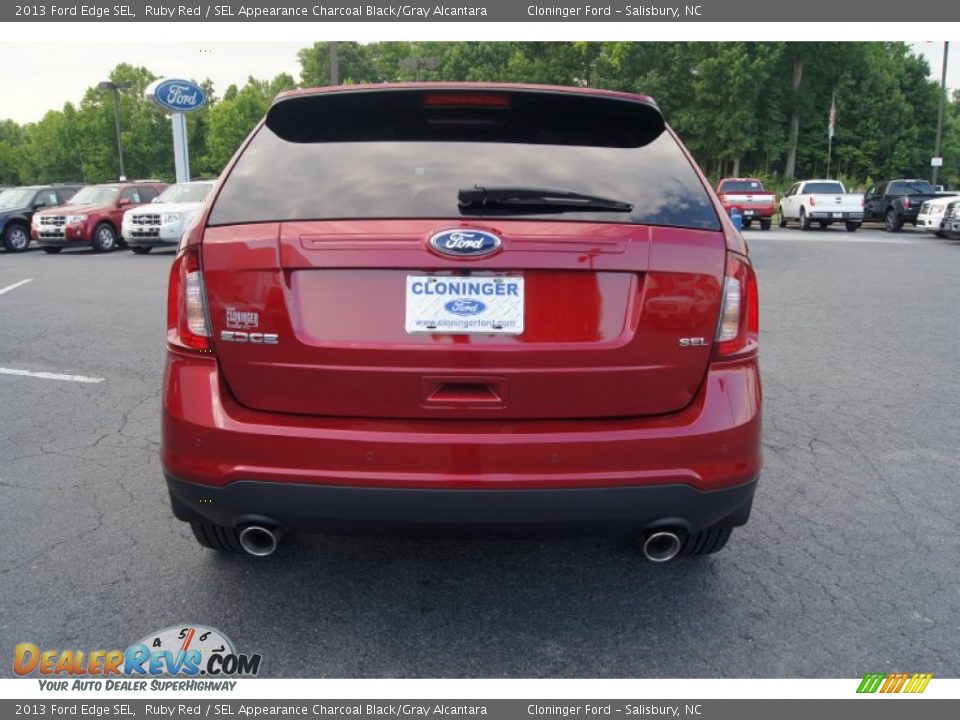 2013 Ford Edge SEL Ruby Red / SEL Appearance Charcoal Black/Gray Alcantara Photo #4