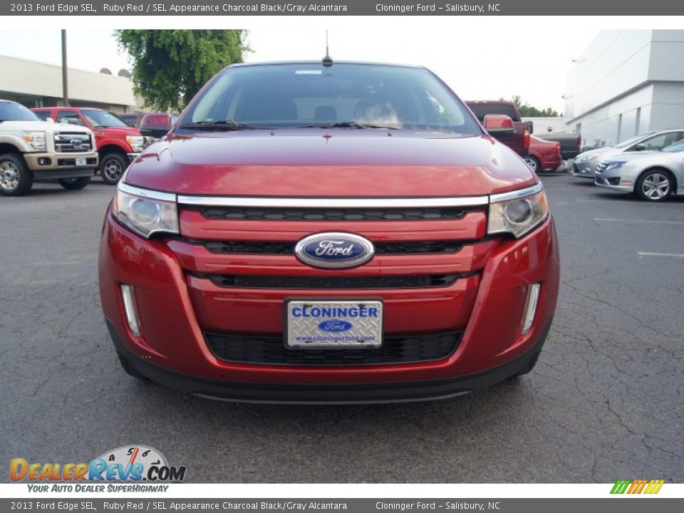 2013 Ford Edge SEL Ruby Red / SEL Appearance Charcoal Black/Gray Alcantara Photo #7