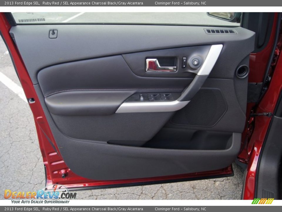 2013 Ford Edge SEL Ruby Red / SEL Appearance Charcoal Black/Gray Alcantara Photo #21