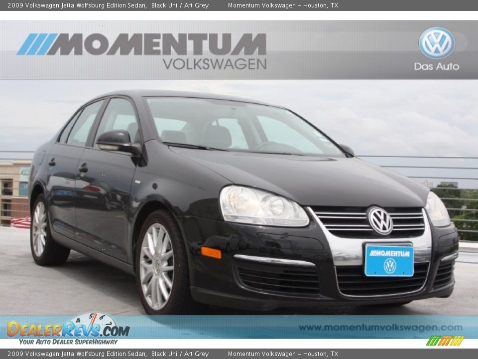 2009 Volkswagen Jetta Wolfsburg Edition Sedan Black Uni / Art Grey Photo #1