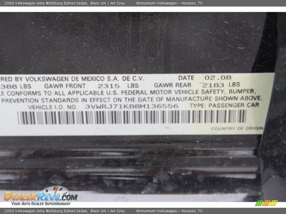 2009 Volkswagen Jetta Wolfsburg Edition Sedan Black Uni / Art Grey Photo #11