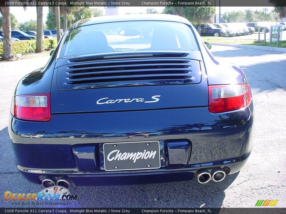 2008 Porsche 911 Carrera S Coupe Midnight Blue Metallic / Stone Grey Photo #4