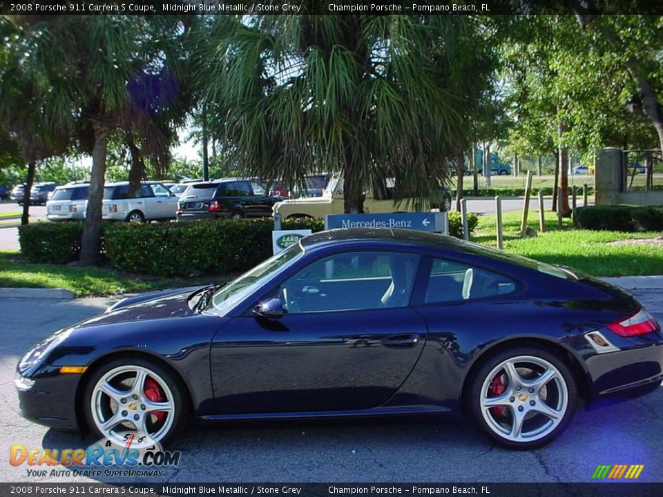 2008 Porsche 911 Carrera S Coupe Midnight Blue Metallic / Stone Grey Photo #6