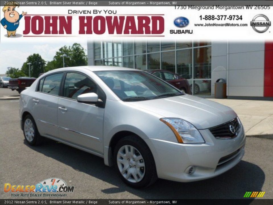 2012 Nissan Sentra 2.0 S Brilliant Silver Metallic / Beige Photo #1