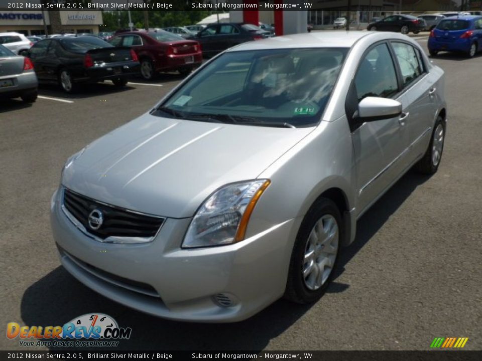 2012 Nissan Sentra 2.0 S Brilliant Silver Metallic / Beige Photo #2