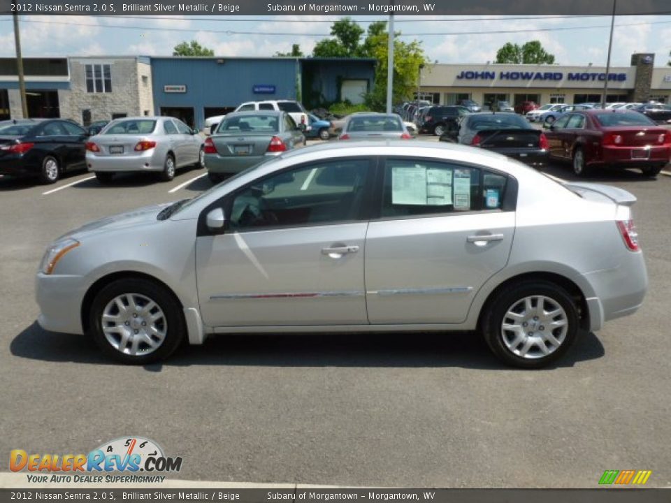 2012 Nissan Sentra 2.0 S Brilliant Silver Metallic / Beige Photo #3