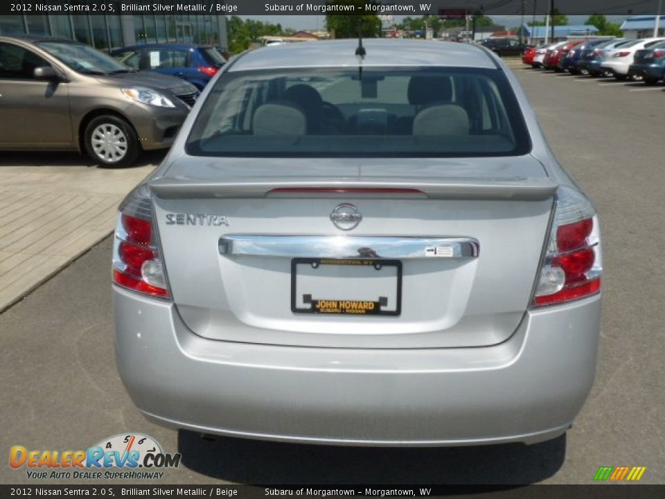 2012 Nissan Sentra 2.0 S Brilliant Silver Metallic / Beige Photo #5