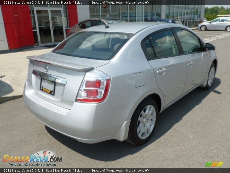 2012 Nissan Sentra 2.0 S Brilliant Silver Metallic / Beige Photo #6