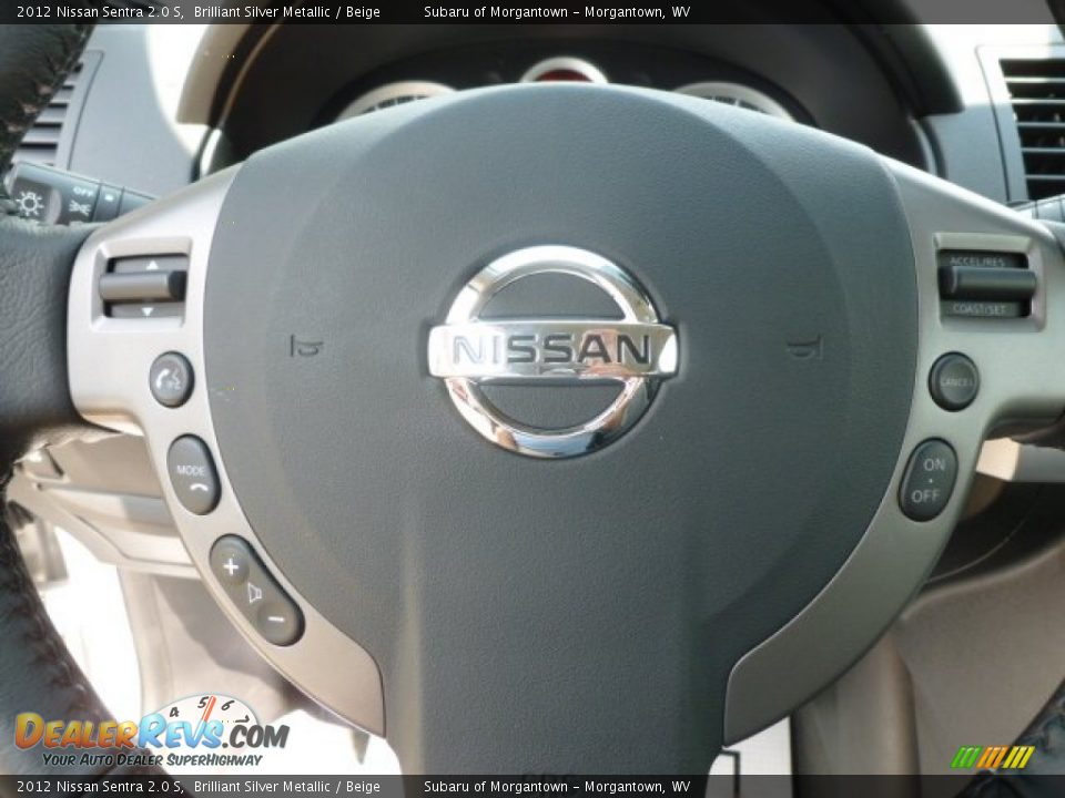 2012 Nissan Sentra 2.0 S Brilliant Silver Metallic / Beige Photo #17