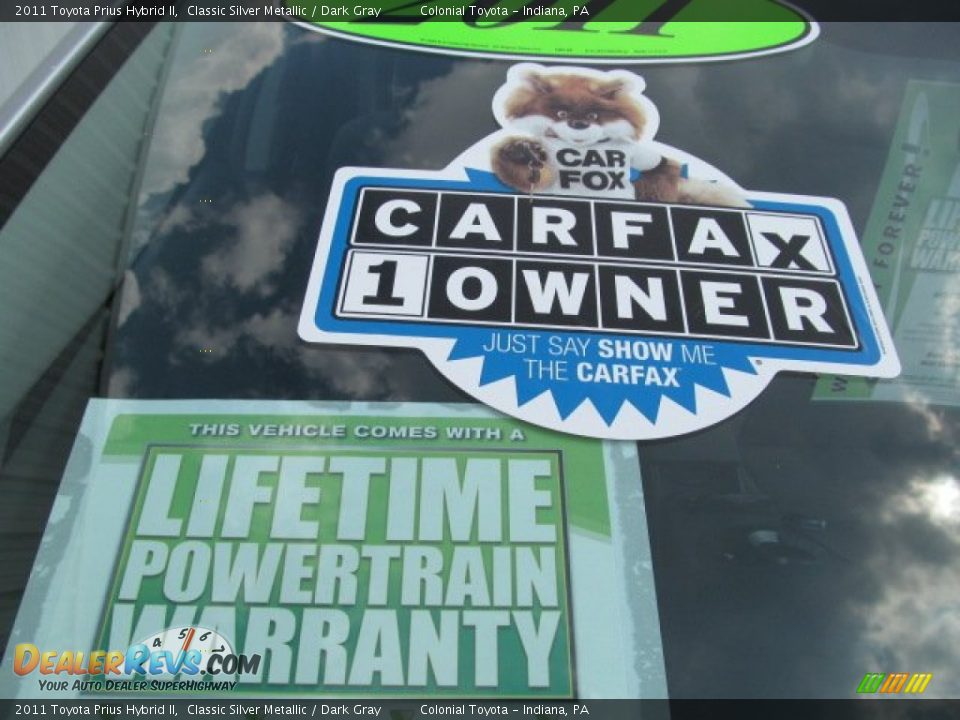 2011 Toyota Prius Hybrid II Classic Silver Metallic / Dark Gray Photo #6