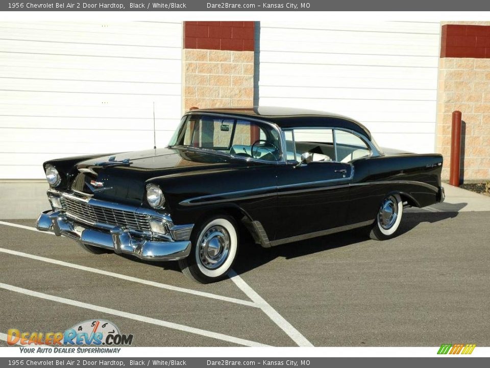 1956 Chevrolet Bel Air 2 Door Hardtop Black / White/Black Photo #3