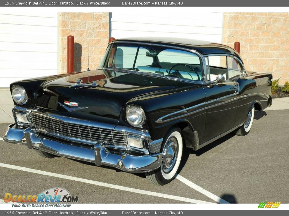 1956 Chevrolet Bel Air 2 Door Hardtop Black / White/Black Photo #4