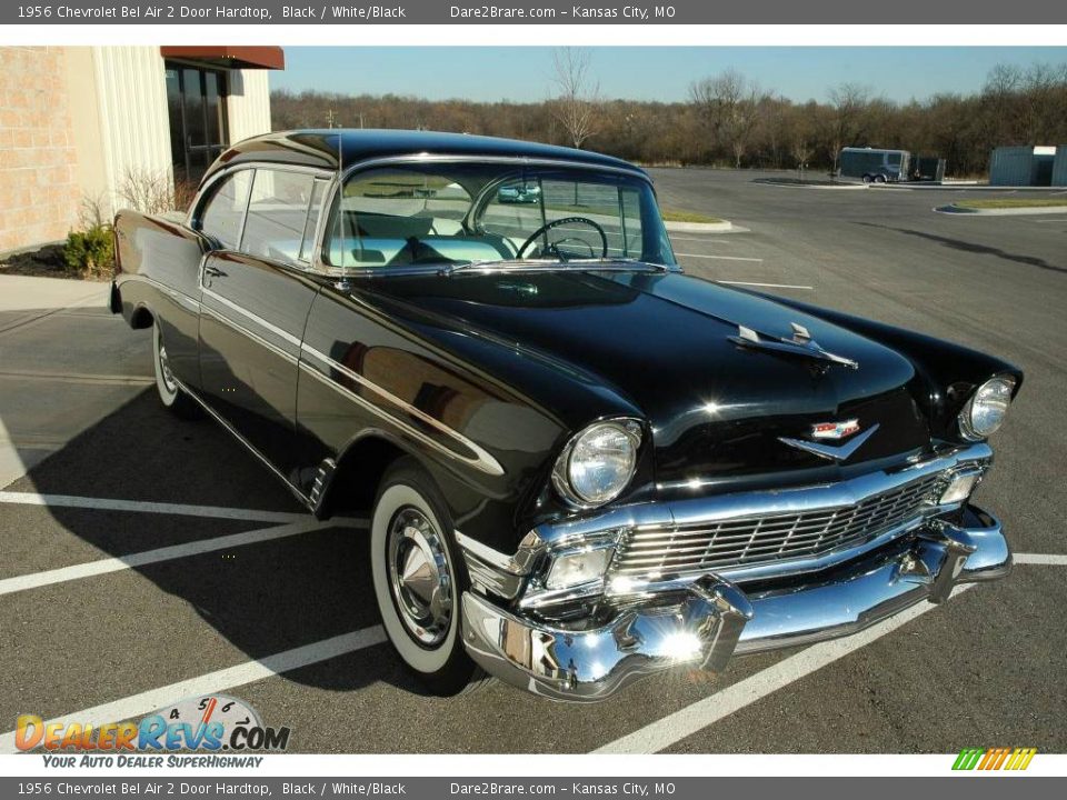 1956 Chevrolet Bel Air 2 Door Hardtop Black / White/Black Photo #6