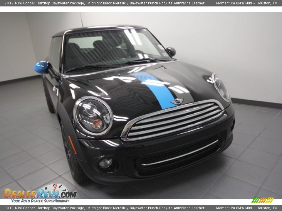 2012 Mini Cooper Hardtop Bayswater Package Midnight Black Metallic / Bayswater Punch Rocklite Anthracite Leather Photo #5