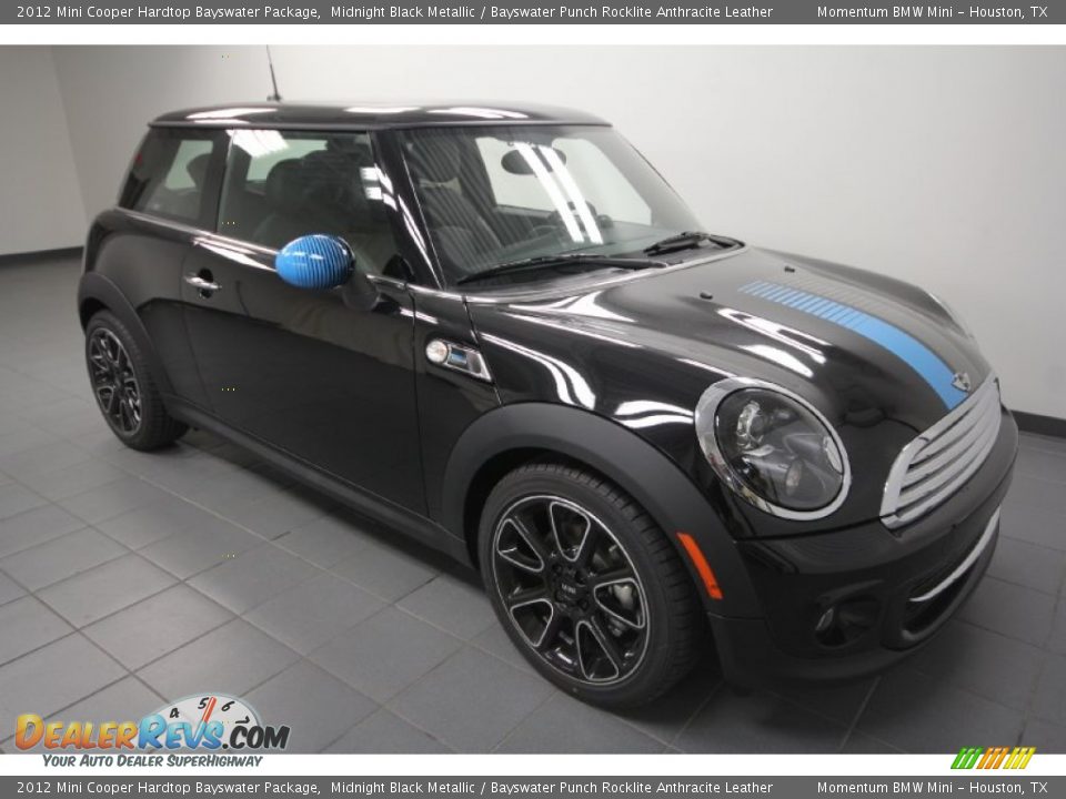 2012 Mini Cooper Hardtop Bayswater Package Midnight Black Metallic / Bayswater Punch Rocklite Anthracite Leather Photo #6