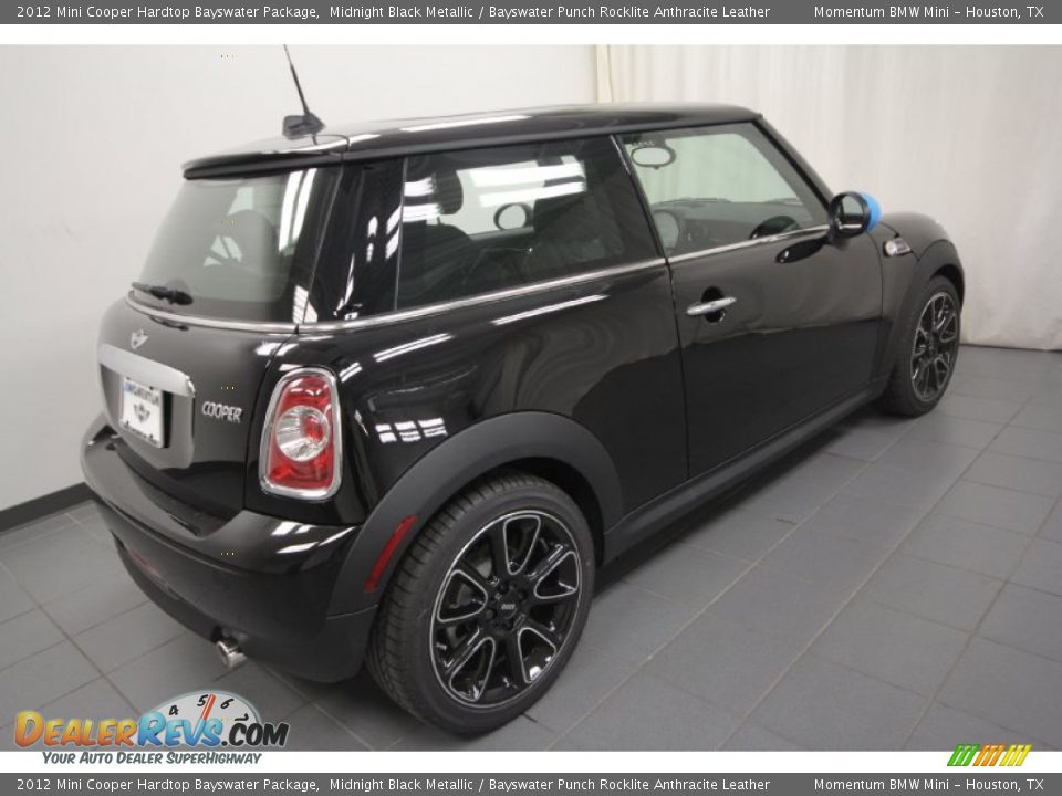 2012 Mini Cooper Hardtop Bayswater Package Midnight Black Metallic / Bayswater Punch Rocklite Anthracite Leather Photo #8