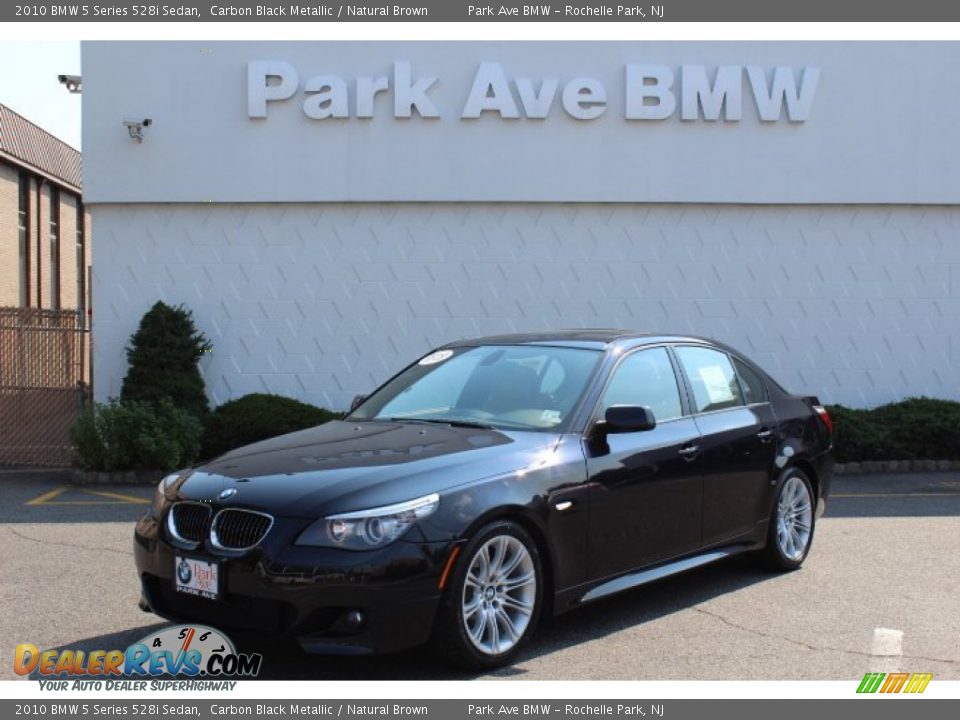 2010 BMW 5 Series 528i Sedan Carbon Black Metallic / Natural Brown Photo #1