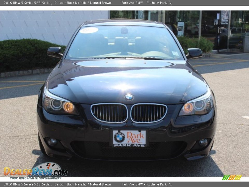 2010 BMW 5 Series 528i Sedan Carbon Black Metallic / Natural Brown Photo #2