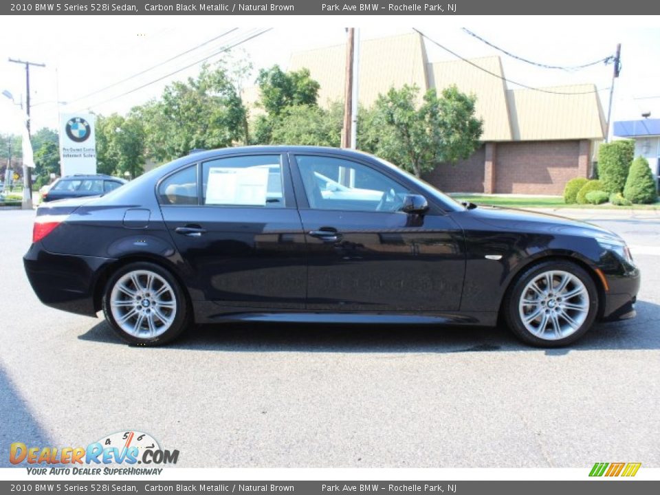 2010 BMW 5 Series 528i Sedan Carbon Black Metallic / Natural Brown Photo #4