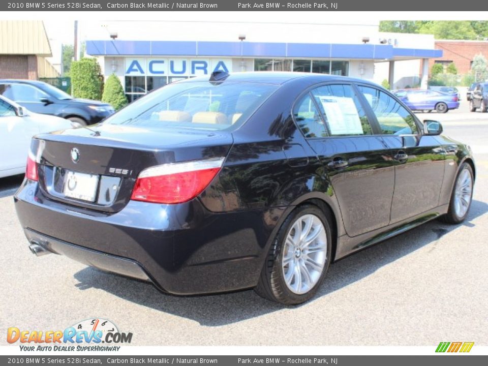 2010 BMW 5 Series 528i Sedan Carbon Black Metallic / Natural Brown Photo #5
