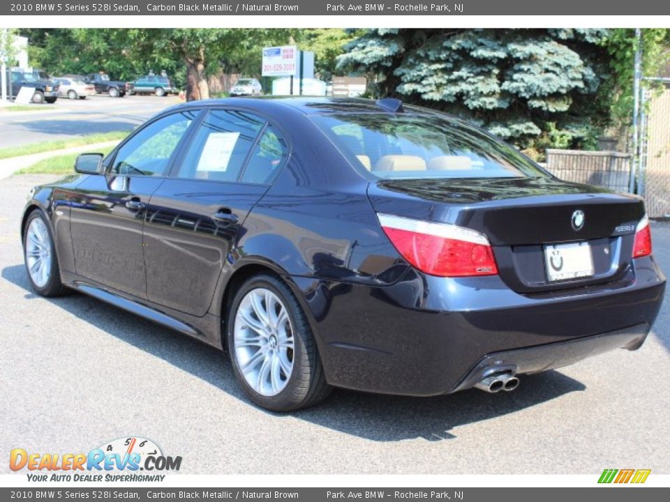 2010 BMW 5 Series 528i Sedan Carbon Black Metallic / Natural Brown Photo #7