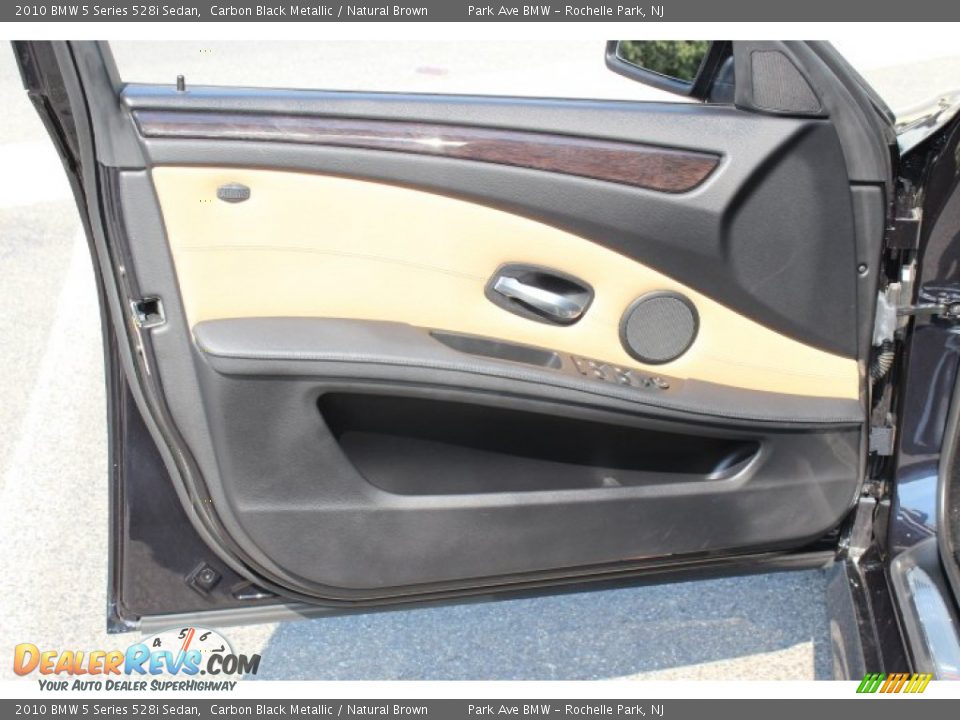 2010 BMW 5 Series 528i Sedan Carbon Black Metallic / Natural Brown Photo #9