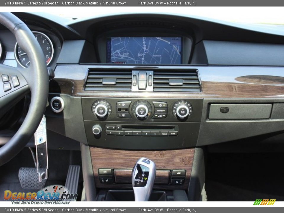 2010 BMW 5 Series 528i Sedan Carbon Black Metallic / Natural Brown Photo #14