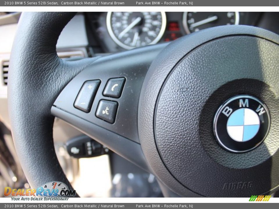 2010 BMW 5 Series 528i Sedan Carbon Black Metallic / Natural Brown Photo #17
