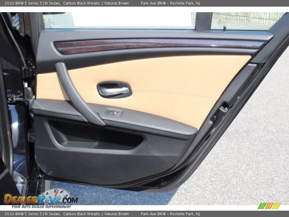 2010 BMW 5 Series 528i Sedan Carbon Black Metallic / Natural Brown Photo #23