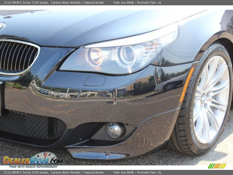 2010 BMW 5 Series 528i Sedan Carbon Black Metallic / Natural Brown Photo #30