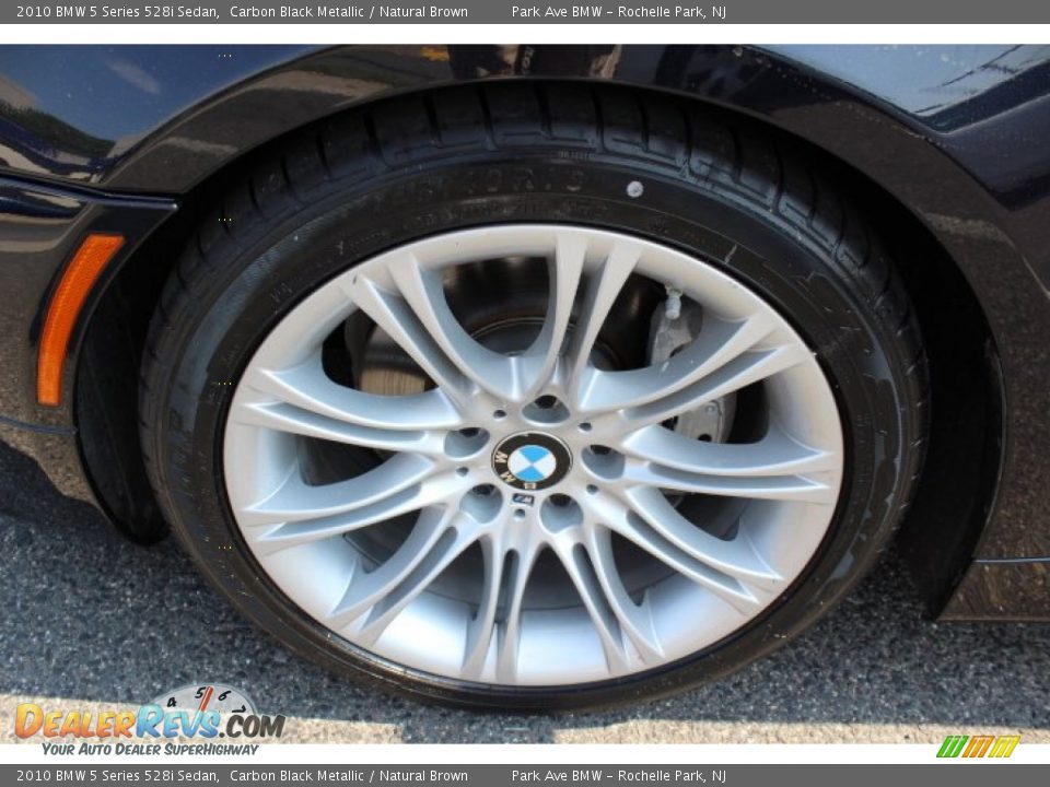 2010 BMW 5 Series 528i Sedan Carbon Black Metallic / Natural Brown Photo #32