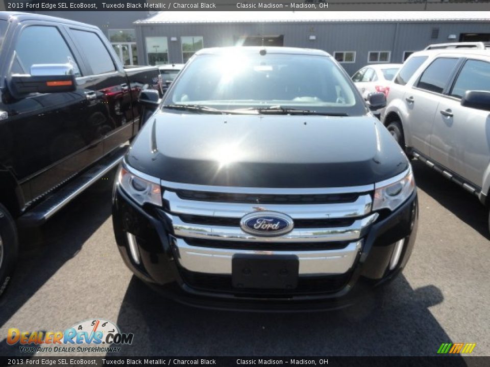 2013 Ford Edge SEL EcoBoost Tuxedo Black Metallic / Charcoal Black Photo #2