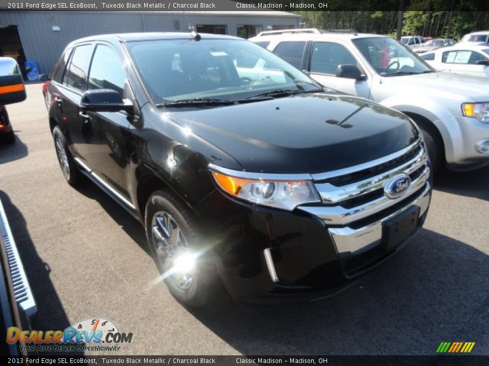 2013 Ford Edge SEL EcoBoost Tuxedo Black Metallic / Charcoal Black Photo #3