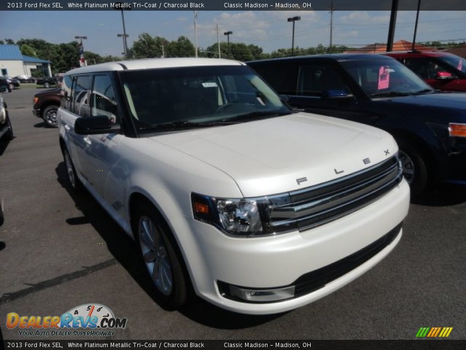 2013 Ford Flex SEL White Platinum Metallic Tri-Coat / Charcoal Black Photo #2