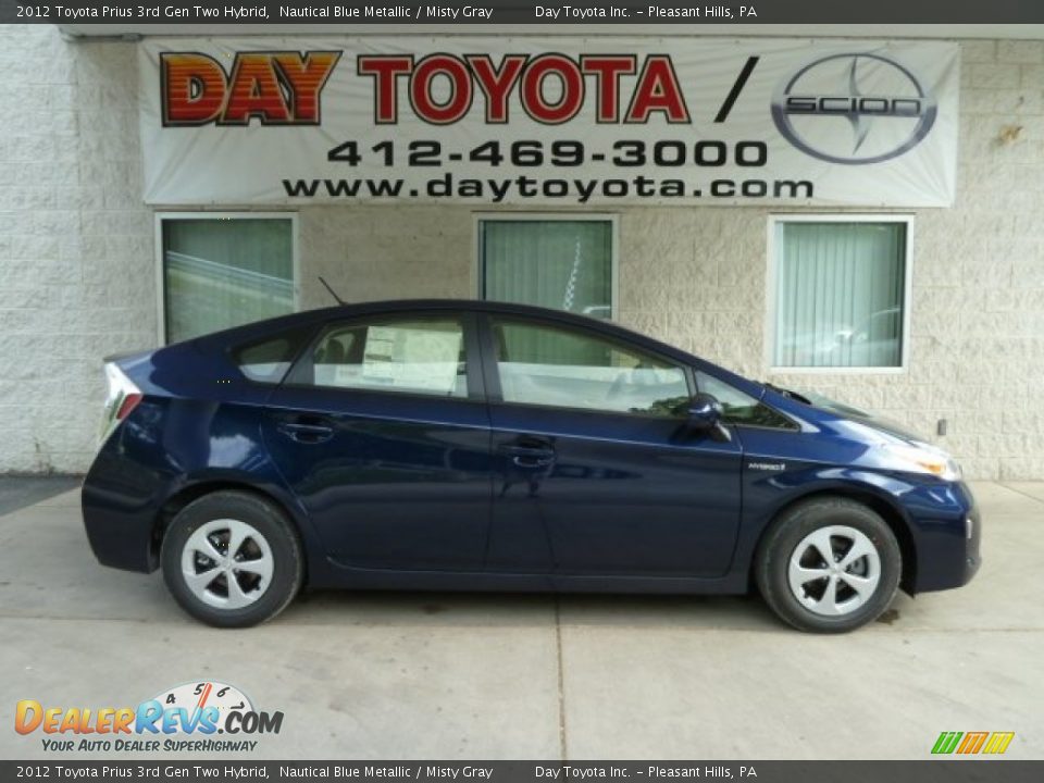 2012 Toyota Prius 3rd Gen Two Hybrid Nautical Blue Metallic / Misty Gray Photo #1