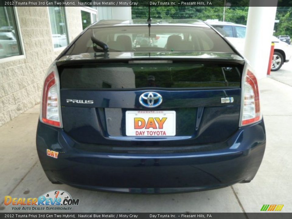 2012 Toyota Prius 3rd Gen Two Hybrid Nautical Blue Metallic / Misty Gray Photo #3