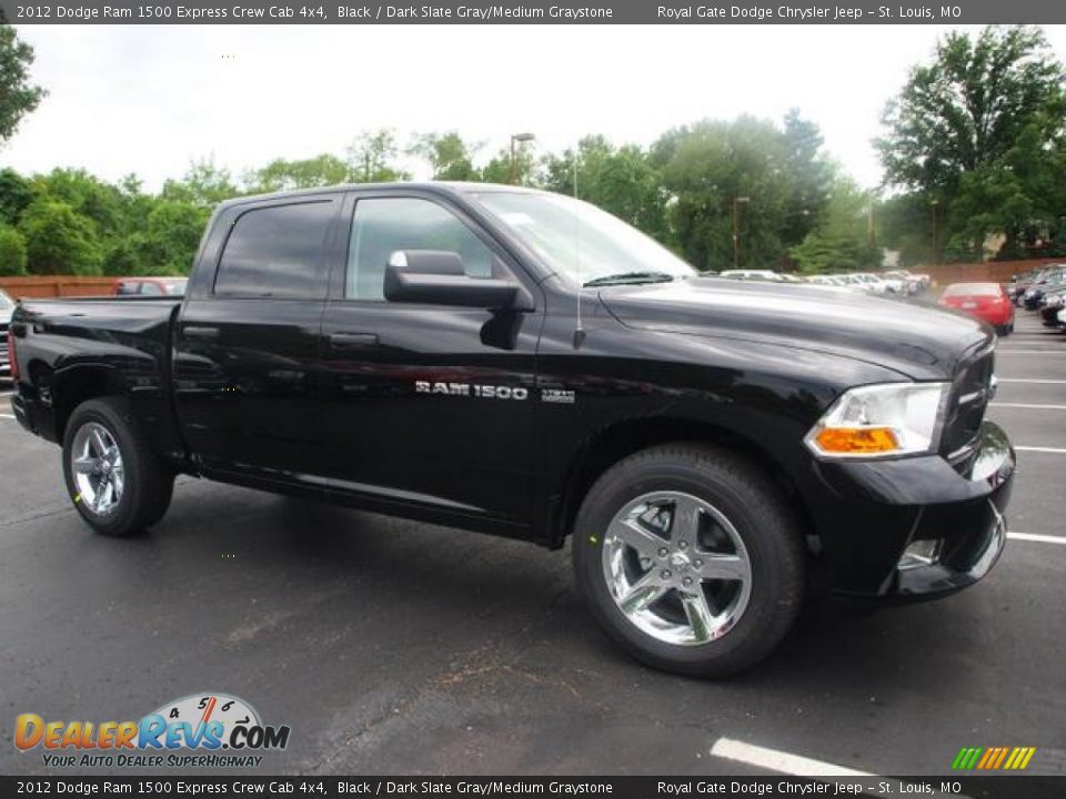 2012 Dodge Ram 1500 Express Crew Cab 4x4 Black / Dark Slate Gray/Medium Graystone Photo #2