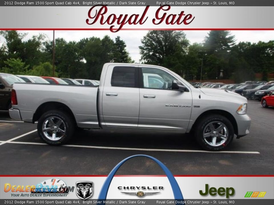 2012 Dodge Ram 1500 Sport Quad Cab 4x4 Bright Silver Metallic / Dark Slate Gray Photo #1